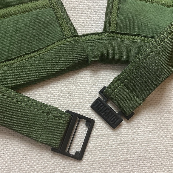 TRIANGL | Coco Crochet Neoprene Bikini Top in Green - Picture 6 of 16